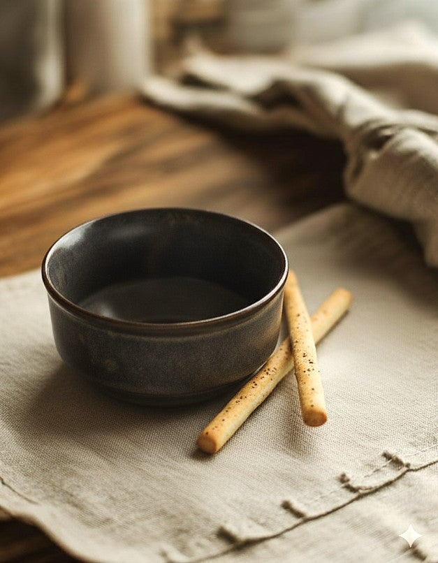 Charcoal Glaze Soup Bowl