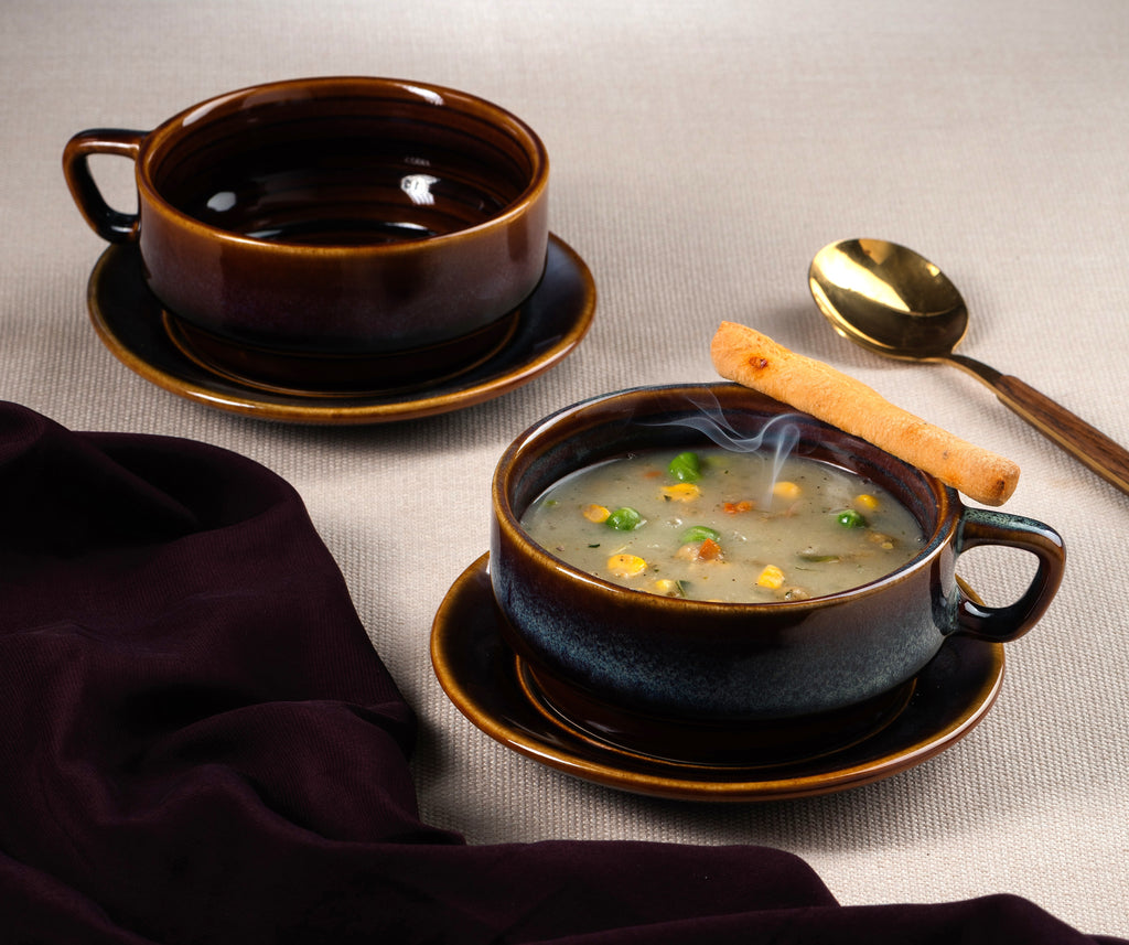 Heartstone Soup Bowl & Saucer Set