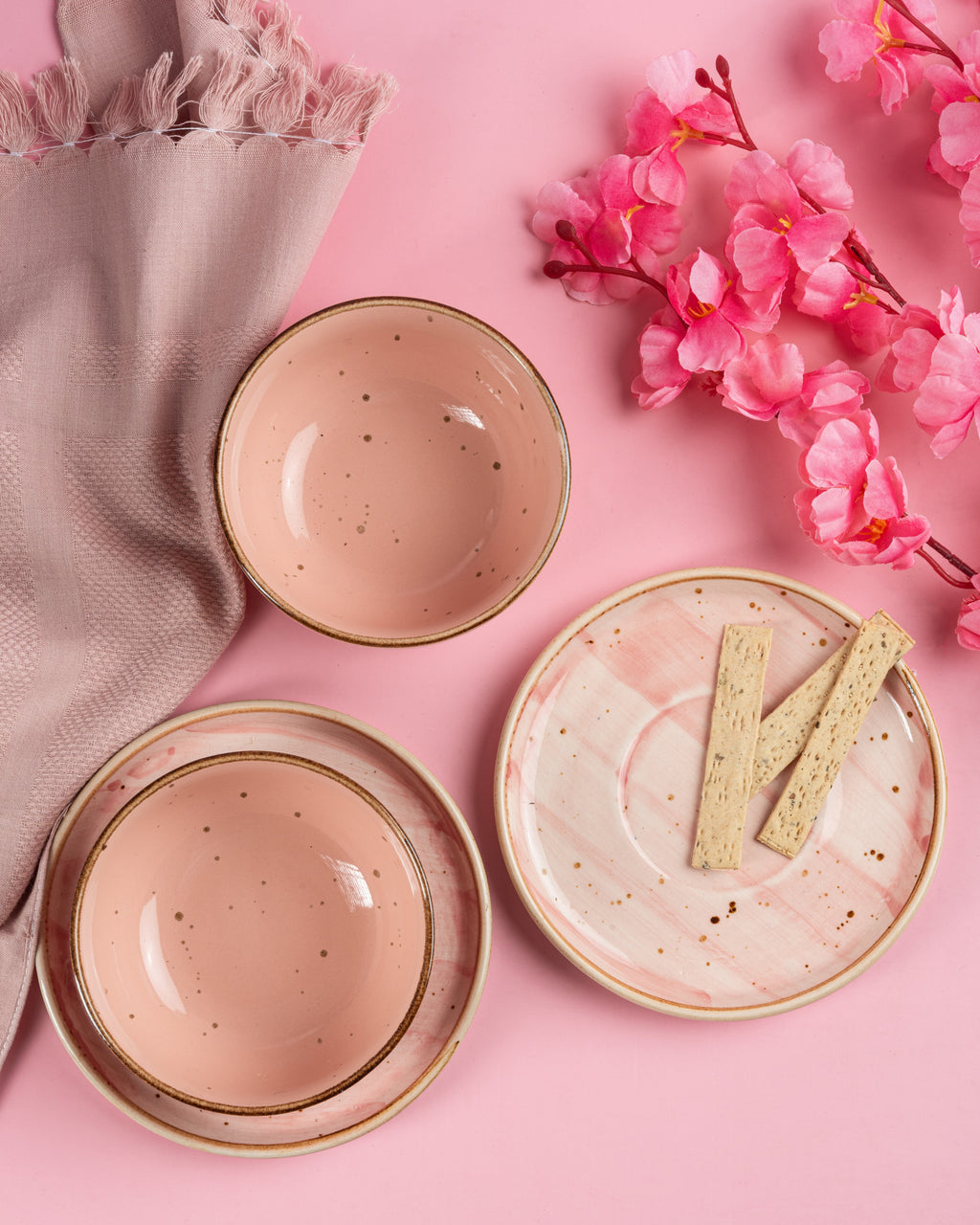 Luminous Rose Soup Bowl & Saucer Set