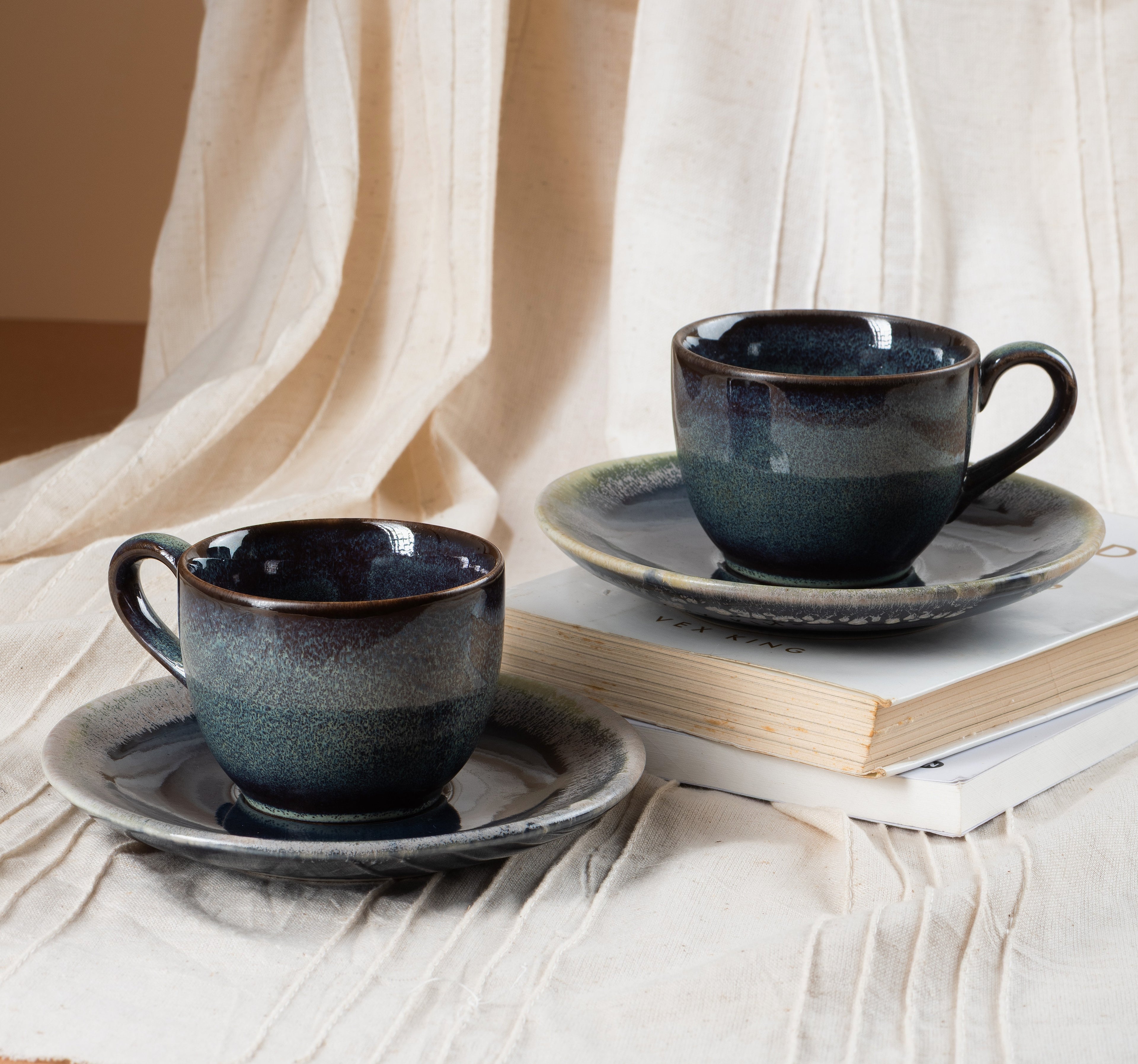 Midnight Aura Tea Cup & Saucer Set